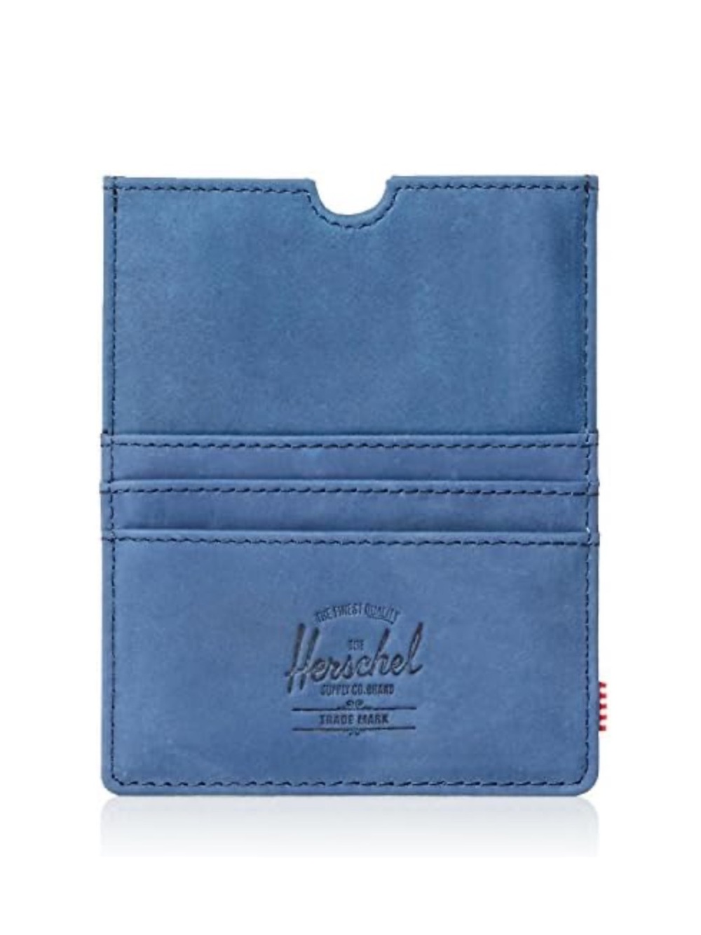 Herschel Blue Leather Card & Passport Sleeve holder